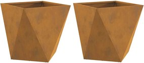 vidaXL Γλάστρα 2 pcs Σκ rusty 50 x 50 x 50 cm