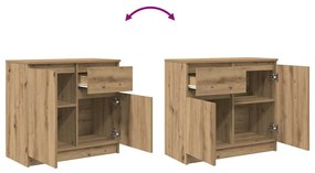 Συρταριέρα με Συρτάρια Τεχνίτης Δρυς 71x35x65 εκ. Επεξ. Ξύλο - Καφέ