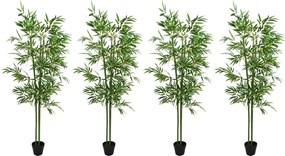 vidaXL Τεχνητό Δέντρο Μπαμπού 4 pcs Πράσινο 60 x 18 x 190 εκ