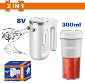 WADFOW ΣΕΤ ΜΙΞΕΡ + ΜΠΛΕΝΤΕΡ ΜΠΑΤ. 8V 2 σε 1 ONE PROMOTION (WFM022T)
