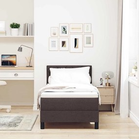 vidaXL Κρεβάτι box spring με στρώμα Σκούρο Καφέ 80 x 200 cm ύφασμα