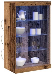 vidaXL Κονσόλα με LED Φωτισμό Παλιό Ξύλο 60,5x37x100 εκ
