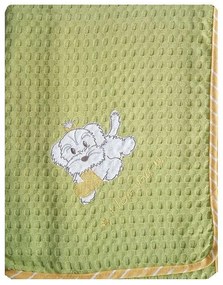 Κουβέρτα Πικέ Βρεφική Σκυλάκι 120 Λαχανί DimCol Cuddle 80x110cm 100% Βαμβάκι