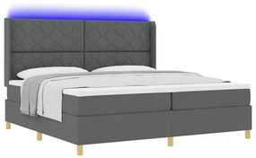vidaXL Κρεβάτι με ελατήρια με στρώμα Γκρι 200 x 200 cm ύφασμα