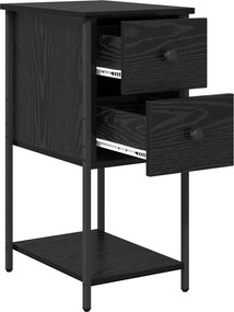 vidaXL Κομοδίνο 2 pcs Μαύρη δρυς 32 x 42 x 70 εκ Επεξεργασμένο ξύλο