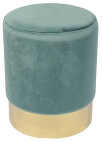 Σκαμπό Sol Ε7030,2 D.37x44cm Gold-Green Velure Metal, Fabric