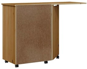 vidaXL Ντουλάπι Κυλιόμενο με Γραφείο MOSS Μελί Καφέ Μασίφ Ξύλο Πεύκου