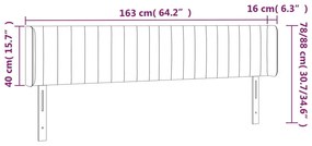Κεφαλάρι Κρεβατιού LED Σκούρο Γκρι 163x16x78/88 εκ. Βελούδινο 3123529