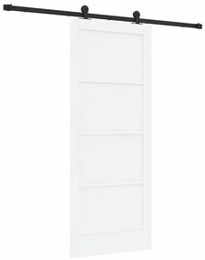 vidaXL Σετ Συρόμενης Πόρτας Λευκό και μαύρο 83 x 202 εκ.