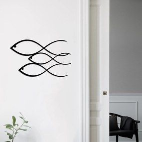 Decorative Metal Wall Accessory Fish - Black Black