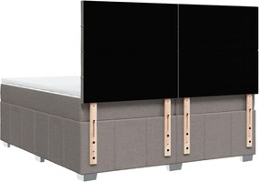vidaXL Κρεβάτι Boxspring με Στρώμα Taupe 200x200 εκ. Υφασμάτινο