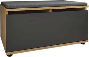 Παπουτσοθήκη Twain 8 ζευγών sapphire oak-ανθρακί 80x35x42εκ