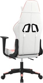 vidaXL Καρέκλα Gaming Λευκό και Ροζ από Συνθετικό Δέρμα