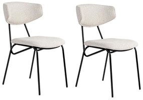 Καρέκλα Nancy (Σετ 2Τμχ) 566WYL1139 48x59x80cm White-Black Μέταλλο,Ύφασμα