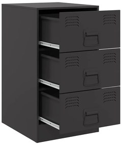 vidaXL Κομοδίνα 2 τεμ. Μαύρα 34,5x39x62 εκ. από Χάλυβα