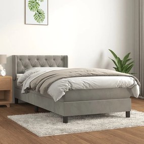 ΚΡΕΒΑΤΙ BOXSPRING ΜΕ ΣΤΡΩΜΑ ΑΝΟΙΧΤΟ ΓΚΡΙ 80X200 ΕΚ. ΒΕΛΟΥΔΙΝΟ 3131105