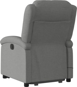 vidaXL Πολυθρόνα Μασάζ Ηλεκ. Ανακλινόμενη Ανύψωση Σκ. Γκρι Υφασμάτινη