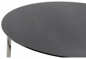 Τραπεζάκι Καφέ DKD Home Decor Μαύρο Ασημί Κρυστάλλινο Χάλυβας Πλαστική ύλη 100 x 100 x 45 cm