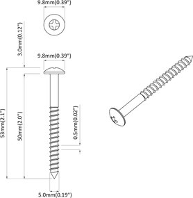 vidaXL Ξυλοβίδα 3273 pcs Ασημί 9,8 x 53 mm Ατσάλι