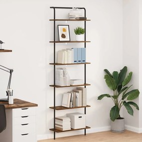vidaXL Ράφι Βιβλίων Καπνιστή δρυς 60 x 24 x 203 εκ Επεξεργασμένο ξύλο