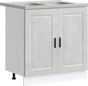 vidaXL Βάση νιπτήρα με αποθήκευση Porto 2 pcs Γκρι Επεξεργασμένο ξύλο