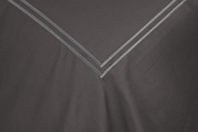 Σετ Παπλωματοθήκη Υπέρδιπλή 220x240 Satin Embroidered Classico 4-Anthracite Anna Riska