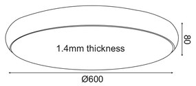 ΟΡΟΦΗΣ ΦΩΤΙΣΤΙΚΟ LED 54W 4320LM 3000K ΛΕΥΚΟ ΜΕΤ/ΚΟ D60XH8CM KALLISTA - Μέταλλο - V27LEDC60WH