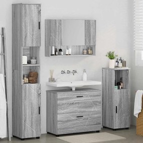 vidaXL Σετ Επίπλων Μπάνιου με ράφι 4 pcs Γκρι sonoma 30 x 35 x 192 εκ.