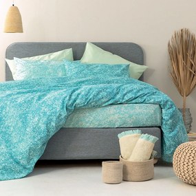 Σεντόνια FL6267 (Σετ 4τμχ) Turqoise Palamaiki King Size 265x260cm 100% Βαμβάκι