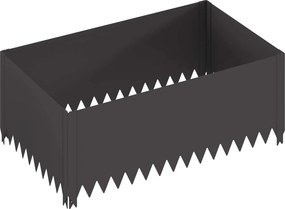 vidaXL Περίγραμμα γκαζόν 4 τμχ. 100 x 60 x 35 cm Ατσάλι Μαύρο