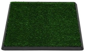 vidaXL Τουαλέτα για Κατοικίδιο Πράσινη 64x51x3 εκ. με Δίσκο/Συνθ. Χλόη