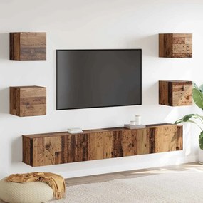 vidaXL Ντουλάπι TV 6 pcs Καφέ 200 x 30 x 30 cm Επεξεργασμένο ξύλο