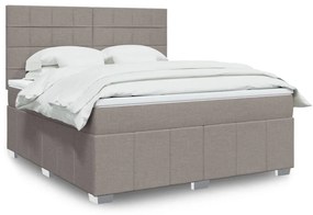 VidaXL Κρεβάτι Boxspring με Στρώμα Taupe 180x200 εκ. Υφασμάτινο