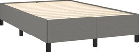 vidaXL Κρεβάτι Boxspring με Στρώμα &amp; LED Σκ.Γκρι 120x190εκ. Υφασμάτινο