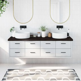 vidaXL Πάγκος Μπάνιου Σκούρο Καφέ 180x60x(2-6) εκ. Επεξεργ. Μασίφ Ξύλο