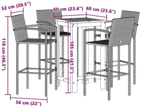 ΣΕΤ ΜΠΑΡ ΚΗΠΟΥ 5 ΤΕΜ. ΜΑΥΡΟ ΜΑΣΙΦ ΞΥΛΟ ΑΚΑΚΙΑΣ ΚΑΙ ΣΥΝΘ. ΡΑΤΑΝ 3295276