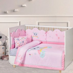 Κουβερλί Βρεφικό 4934 Pink-Grey Das Home 110x150cm Microfiber
