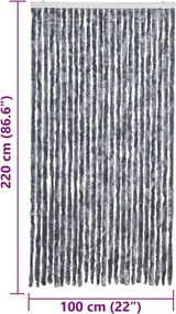 vidaXL Σήτα - Κουρτίνα Πόρτας Ασημί 100 x 220 εκ. από Σενίλ