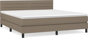 vidaXL Κρεβάτι Boxspring με Στρώμα Taupe 180x200 εκ. Υφασμάτινο