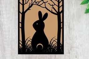 Intra απο ξύλο plywood  Χρώμα wenge 3mm-4mm πάχος - ού τοίχου με ταμπέλα Πάσχα Δίασταση 40x50 cm INTRAFABR-121182209