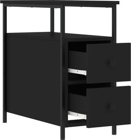 vidaXL Κομοδίνο Μαύρο 30 x 60 x 60 εκ. από Επεξεργασμένο Ξύλο