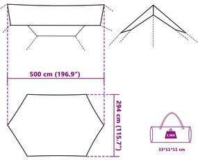 Μουσαμάς Κάμπινγκ Αδιάβροχος Πράσινος 500x294 εκ. - Πράσινο