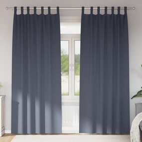 vidaXL Κουρτίνες με κουρτίνες 2 pcs Ανθρακί 245 x 140 εκ. Πολυεστέρας