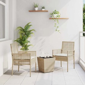 vidaXL Σετ Μπιστρό Κήπου 3 pcs Μπεζ συνθετικό ρατάν