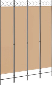vidaXL 4-Πίνακας Διαχωριστικός Μπεζ 160 x 220 cm Ύφασμα