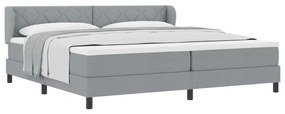 vidaXL Κρεβάτι με Στρώμα Ελατήριο Ανοιχτό Γκρι 200x200 εκ. Ύφασμα