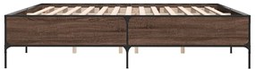 vidaXL Πλαίσιο Κρεβατιού Καφέ Δρυς 180x200 εκ. Επεξ. Ξύλο &amp; Μέταλλο