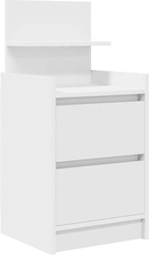 vidaXL Κομοδίνο με 2 συρτάρια Λευκό 38x34x80 cm