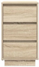 vidaXL Κομοδίνο με φώτα LED Sonoma Oak 38x34x65 cm