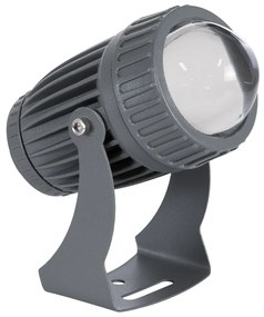 GloboStar SPOT-FENIA 90137 Σποτ Φωτισμου Wall Washer LED 10W 1000lm 5° DC 24V DMX512 Αδιάβροχο IP65 D7 x H12cm RGB - Γκρι Ανθρακί - 3 Years Warranty - 90137